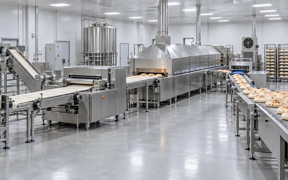 Línea de producción de pan pita árabe